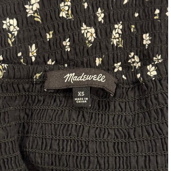 MADEWELL Smocked Square Neck Cotton Blend Dress Size XS - Picture 8 of 11